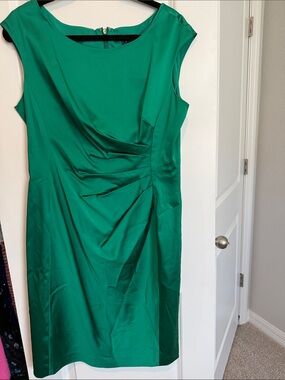 Ralph Lauren Emerald Green Cap-Sleeve Sheath Dress
